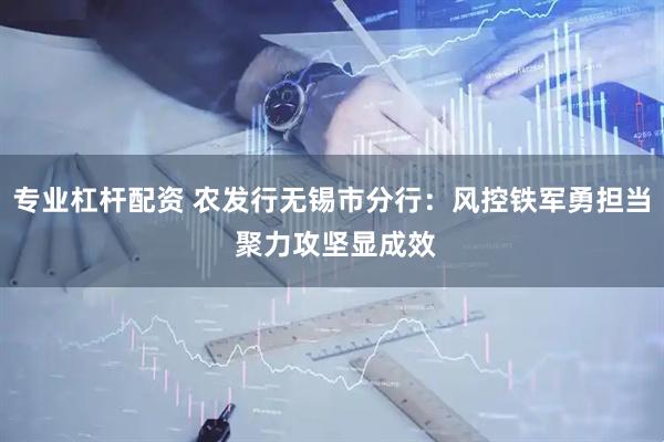 专业杠杆配资 农发行无锡市分行：风控铁军勇担当 聚力攻坚显成效